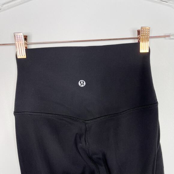Lululemon Womens 2 Black Align Crop Leggings 19" Inseam Nulu Soft Sweat Wicking - Picture 5 of 10